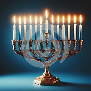 Religion image of Hanukkah ( oil miracle ) background with menorah.