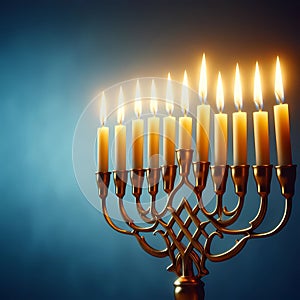 Religion image of Hanukkah ( oil miracle ) background with menorah.