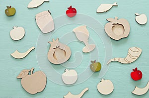 Religion image of Rosh hashanah jewish New Year holiday concept. Traditional symbols