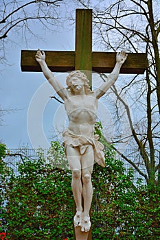 Religion, jezus hanging on a wooden cross