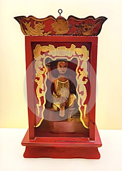 Religion Na Tcha Statue Fa Pao Altar Miniature Guard Guardian Wooden Model Blessing Belief Custom Macao Figure Sculpture