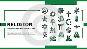 Religion, Prayer Cult And Atheism landing header vector