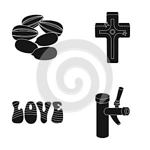 Religion, product and other web icon in black style.hippies, alcohol icons in set collection.
