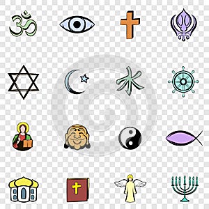 Religion set icons