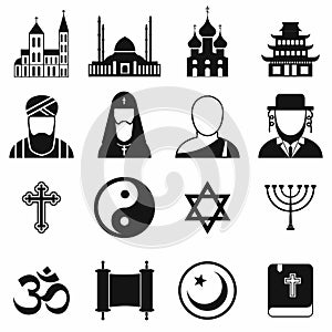 Religion simple icons set