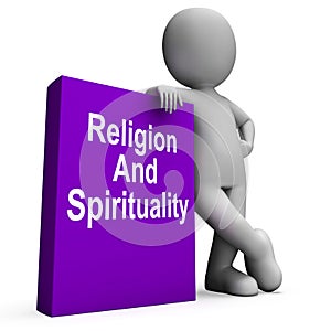 Religion And Spirituality Book With Character Shows Religious Sp