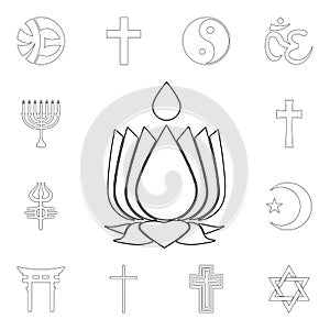 religion symbol, ayyavazhi outline icon. element of religion symbol illustration. signs and symbols icon can be used for web, logo photo