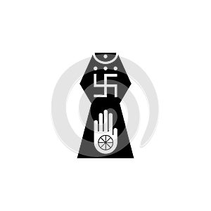 Religion symbol, Jainism icon. Element of religion symbol illustration. Signs and symbols icon can be used for web, logo, mobile