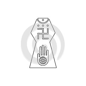 Religion symbol, Jainism outline icon. Element of religion symbol illustration. Signs and symbols icon can be used for web, logo,