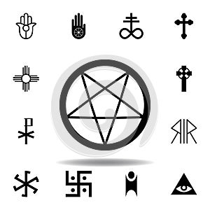 religion symbol, occultism icon. Element of religion symbol illustration. Signs and symbols icon can be used for web, logo, mobile