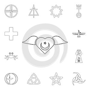 religion symbol, sufism outline icon. element of religion symbol illustration. signs and symbols icon can be used for web, logo,