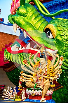 Religion, Thailand. Guanyin Statue, Wat Plai Laem, Big Buddha Te