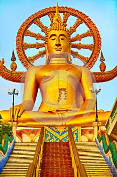 Religion, Thailand. Wat Phra Yai, Big Buddha Temple At Samui.