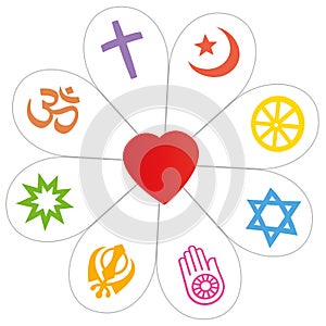 Religions Peace Flower Heart Symbol photo