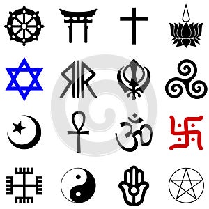 Religions symbols vector