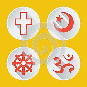 Religions of the world icons flat part 1