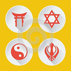 Religions of the world icons flat part 2 photo