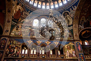 Religious architecture and artwork in orthodox Holy Trinity Cathedral, Sibiu , Transylvania, Romania