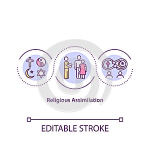 Religious assimilation concept icon