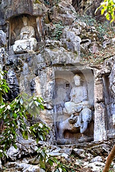 Religious chant lingyin temple klippe cliff cave