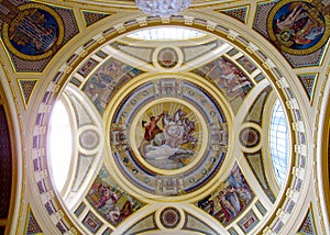 Religious christian icon painting on the church roof
