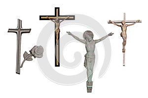 Religious cross set isolated