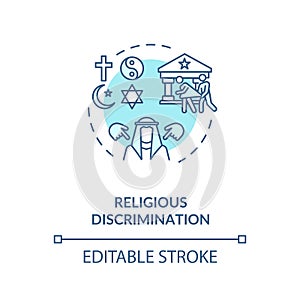 Religious discrimination concept icon