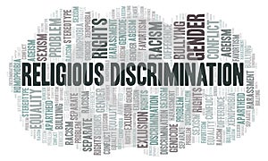 Religious Discrimination - type of discrimination - word cloud