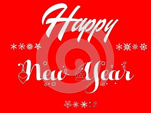 Happy new year sign on a red background