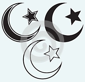 Religious Islamic Star and Crescent