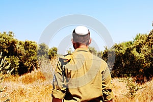 Religious Jewish soldier of the Israel Defense Forces - IDF - Tzahal photo