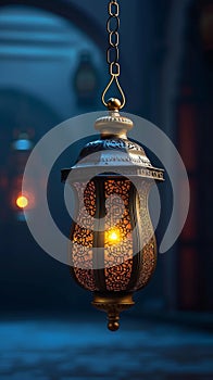 Religious lantern exudes ornate elegance, casting a warm glow symbolizing spirituality