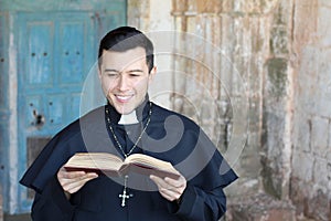 Religious man reading the Bible