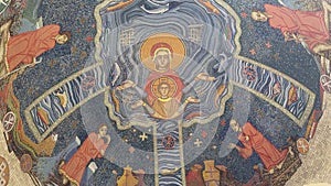 Religious mosaic portraying orthodox saints