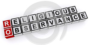 Religious observance word blocks