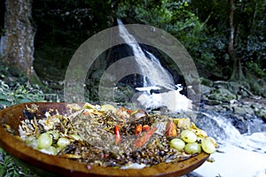 Religious offering made by candomble practitioners photo