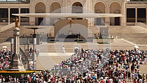 Religious outdoor mass in Sanctuary of Fatima, Portugal