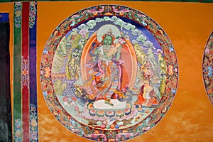 Religious painting at Sera Monastery in Tibet photo