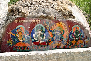 Religious painting at Sera Monastery in Tibet photo