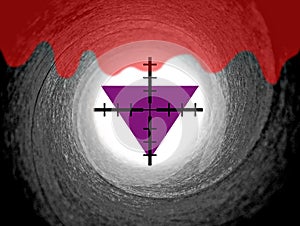 Religious persecution purple triangles