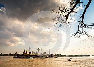 The religious place is located on the island in the middle of the river