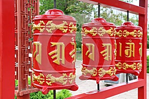 Religious prayer wheels in Elista