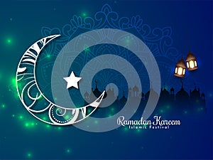 Religious Ramadan Kareem Islamic festival celebration card design