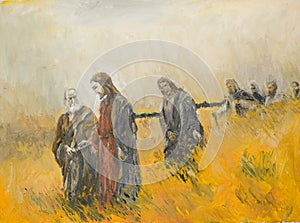 Religious scene, Christ and his disciples