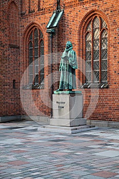 Religious Statue in front of Cathedral