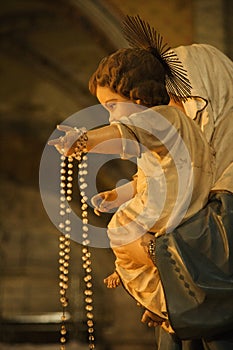 Religious statue in Rome, Italy.