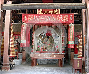 Religious symbols in China temple.