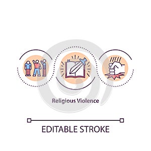 Religious violence concept icon