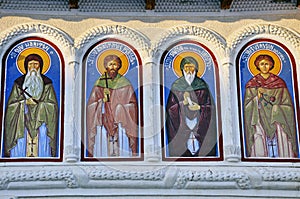 Religious wall painting: four saints