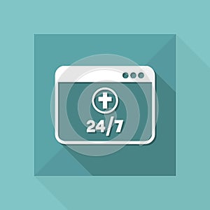 Religious web services 24/7 - Vector flat icon